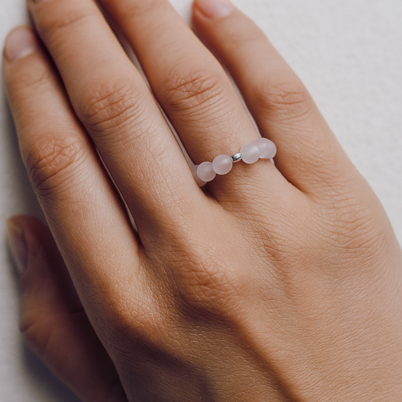 Perlen Ring Rosenquarz