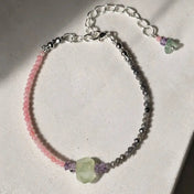 Sea Breeze Lime Armband mit Fluorit, Amethyst, Labradorit und Bambuskoralle – handgefertigt in Österreich