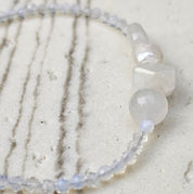 Sea Breeze Pure - Opal, weiße Jade, Mondstein, Fluorit & Süßwasserperlen