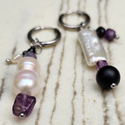 Sea Wishper Kyoto | Asymmetry - Onyx, Süßwasserperlen & Amethyst