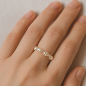 Perlen Ring: Süßwasserperlen & Bergkristall Mix Talisman Ring