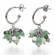 Edelstein Ohrringe Velvet Green Harmony – Aventurin, Fluorit, Alashan Achat & Beryll, handgefertigt