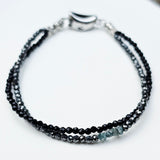 Raw Diamond Midnight Ice – Blaue Rohdiamanten, Spinell & Hämatit