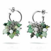 Edelstein Ohrringe - Velvet Green Harmony - Aventurin, Fluorit, Alashan Achat & Beryll