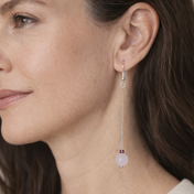 Edelstein Ohrringe - Rosenglanz - Rosenquarz & Granat