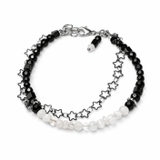 Edelsteinarmband - Noir Moon Glow - Obsidian, Onyx & Mondstein