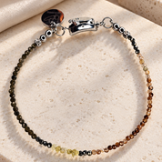 Raw Diamond Golden Moss – Gelbe Rohdiamanten, Peridot, Kaffeeachat & Pyrit