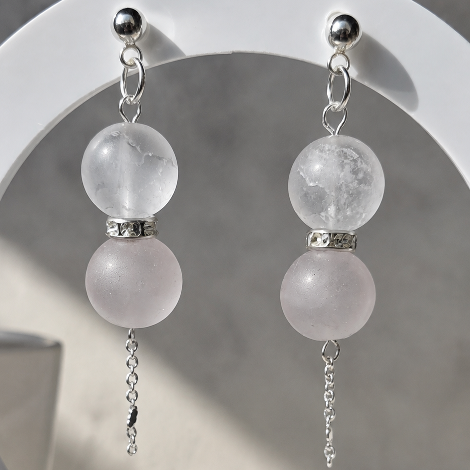 Pearl Sage Moon Veil - Rosenquarz & Bergkristall