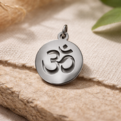  runde Om-Charm aus Edelstahl 